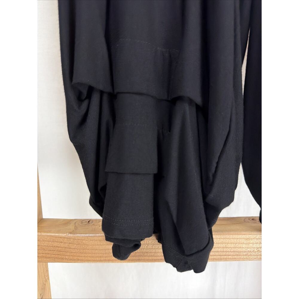 NWT Inoah Black Ruched Draping Hem Pull On Pants #0866 Size XS USA - Picture 4 of 5
